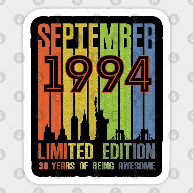 September 1994 30 Years Of Being Awesome Limited Edition Sticker by cyberpunk art